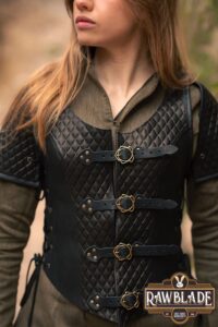 Lyanna Medieval Lether Jerkin - Black