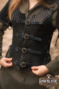 Lyanna Medieval Lether Jerkin - Black