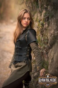 Lyanna Medieval Lether Jerkin - Black