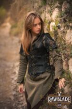 Lyanna Medieval Lether Jerkin - Black