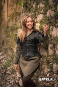 Lyanna Medieval Lether Jerkin - Black