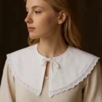 Cuello de algodón con encaje "Brenda" Blanco