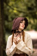 Gorra de cintura con volante "Silke" Marrón - Imagen 2