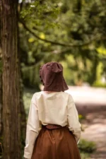 Gorra de cintura con volante "Silke" Marrón - Imagen 3