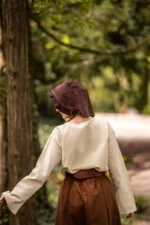 Gorra de cintura con volante "Silke" Marrón - Imagen 4