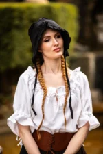 Gorra de cintura con volante "Silke" Negro - Imagen 5