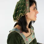 Noble gorro de terciopelo "Elaine" Verde