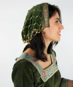 Noble gorro de terciopelo "Elaine" Verde