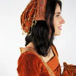 Noble gorro de terciopelo "Elaine" Terracota