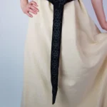 Cinturón de tela G-02 con bordados Negro