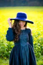 Sombrero hecho a mano "Elegance" Azul - Imagen 2
