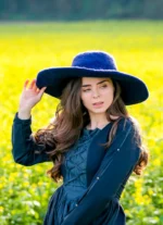 Sombrero hecho a mano "Elegance" Azul - Imagen 3