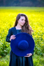 Sombrero hecho a mano "Elegance" Azul - Imagen 4