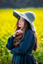 Sombrero hecho a mano "Elegance" Grey - Imagen 3