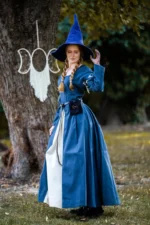 Sombrero de bruja "Agata" Azul - Imagen 4