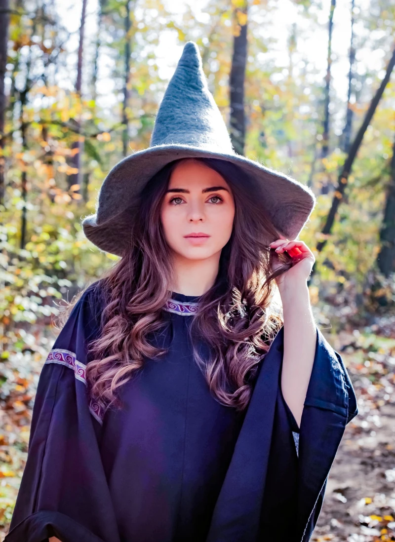 hexenhut-agata-grau Sombrero de bruja "Agata" Grey - Imagen 1