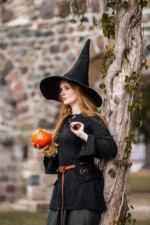 Sombrero de bruja "Agata" Negro - Imagen 2