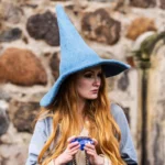 Sombrero de bruja "Agata" Azul claro