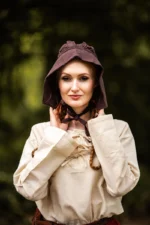 Gorro medieval "Claire" Marrón oscuro - Imagen 3