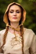 Gorro medieval "Claire" Marrón miel - Imagen 4