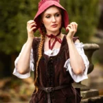 Gorro medieval "Claire" Rojo