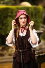 Gorro medieval "Claire" Rojo