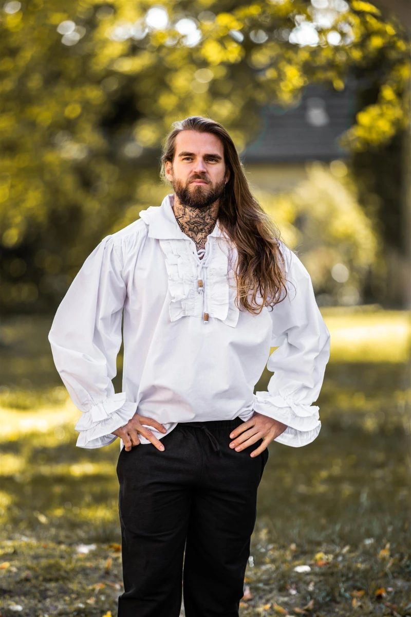 rueschenhemd-dracula-weiss-s Camisa de pirata con volante "Drácula" Blanco - Imagen 1