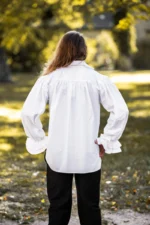 Camisa de pirata con volante "Drácula" Blanco - Imagen 6