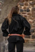 Camisa de pirata con volante "Drácula" Negro - Imagen 7
