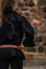 Camisa de pirata con volante "Drácula" Negro - Imagen 8