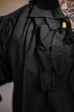 Camisa de pirata con volante "Drácula" Negro - Imagen 4