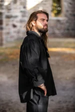 Camisa de pirata con volante "Drácula" Negro - Imagen 5