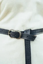 Cinturón céltico de cuero "Merle" Negro