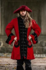 Sombrero de lana de fieltro tricornio "Hugo" Rojo - Imagen 2
