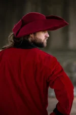 Sombrero de lana de fieltro tricornio "Hugo" Rojo