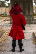 Sombrero de lana de fieltro tricornio "Hugo" Rojo - Imagen 5