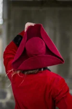 Sombrero de lana de fieltro tricornio "Hugo" Rojo - Imagen 6