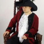 Sombrero de fieltro de lana con pluma "Pieter" Negro