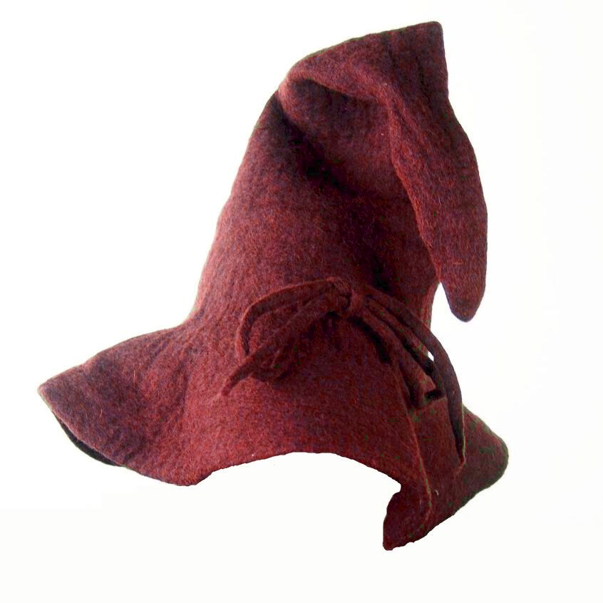 zaubererhut-aus-wolle-merlin-rot Gorro de lana de mago "Merlín" Rojo - Imagen 1